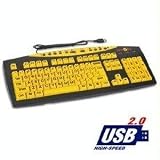 ZoomText Large Print Keyboard Yellow Keys Blk Print