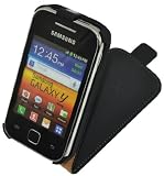 Suncase Flip-Style Ledertasche für Samsung Galaxy Y (S5360) schwarz