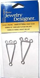 Chandelier Triangle Earring Finding, Bright Silver, 2 Pc/Pkg