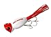 Arbogast Hula Popper Topwater Fishing Lure, White/Red Head, G760 (2 in, 3/8 oz)