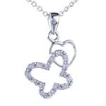 Butterfly Heart Pendant Necklace