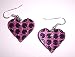 Sparkle Pink Polka Dot Heart Dangle Earrings 1 Inch Plastic Bs-124