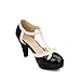 Carol Shoes Fashion T Strap Bows Womens Platform High Heel Pumps Shoes