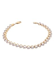 14K Yellow Gold Diamond Heart Bracelet