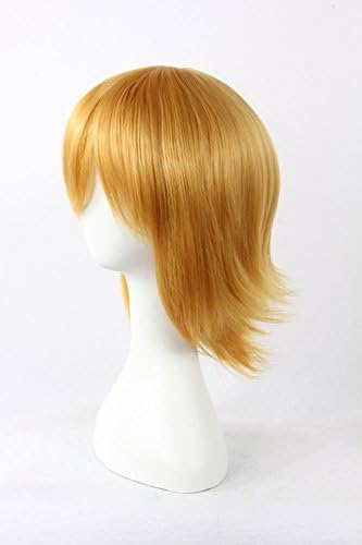 AWEN Anime Hitman Reborn Dino Cosplay Wig Starry Sky Ryunosuke Miyaji Golden Short Straight Hair