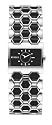 Versus By Versace Ladies 'Night & Day' Stainless Steel Bracelet Watch With Black Enamel Hexagons