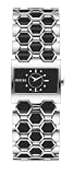 Versus By Versace Ladies 'Night & Day' Stainless Steel Bracelet Watch With Black Enamel Hexagons
