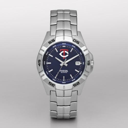 Minnesota Twins Fossil Mens Three Hand Date Watch MLB1046