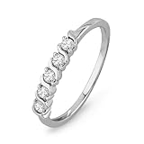 10KT White Gold Round Diamond Anniversary Band Ring (1/5 cttw)