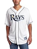MLB Men's Tampa Bay Rays Evan Longoria White Home Short Sleeve 6 Button Synthetic Replica Baseball Jersey by Majestic (White, X-Large)