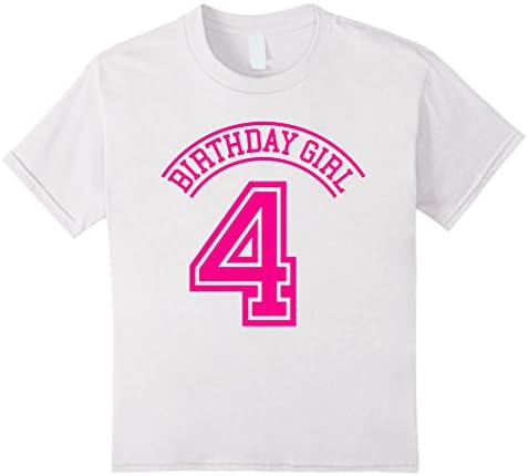 Kids BIRTHDAY GIRL 4th Birthday Gift Vintage Tee Shirt For Girls 6 White