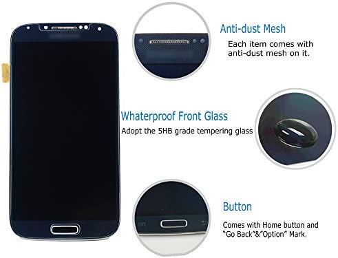 Blue Repair LCD Screen Display with Digitizer Touch Panel with Frame for Samsung Galaxy S4 Tools Included (i9500)