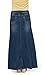 Long Faded Denim Skirt Sizes 6 - 20 Womens full length maxi skirt (SKIRT93)