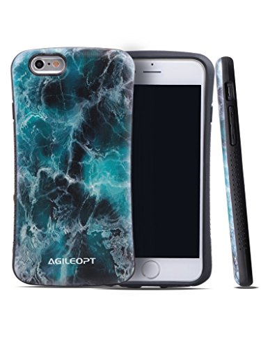 iPhone 6 / 6s Case, Agileopt 3D Embossed Painting Case for iPhone 6 / 6s (4.7") - Blue Marble Pattern - 2 Layer Shock Absorbing Design for Drop Protection & Scratch Resistance