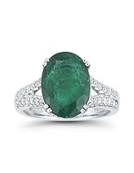 6.10 ctw Zambian Emerald & Brilliant Diamond Ring