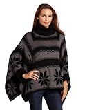 IMAGE OF 525 America Women's Snow Flake Poncho, Black Combo, Small/Medium