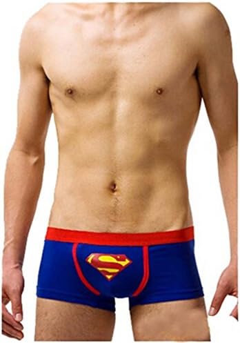 Sefon Men's Superman Pattern Boxer Briefs Shorts Underwear,L