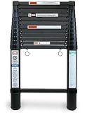Product details for Telesteps 12-1/2-Foot 300-Pound Duty Rating Aluminum Telescoping Extension Ladder, Black #1205