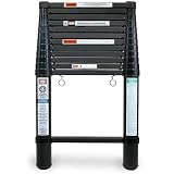 Telesteps 1205 Black 12-1/2-Foot 300-Pound Duty Rating Aluminum Telescoping Extension Ladder, Black