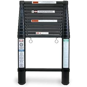 Telesteps 1205 Black 12-1/2-Foot 300-Pound Duty Rating Aluminum Telescoping Extension Ladder Black