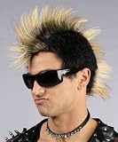Adult Mens 80s Punk Rock Wigs Spiked Mohawk Costume Wig