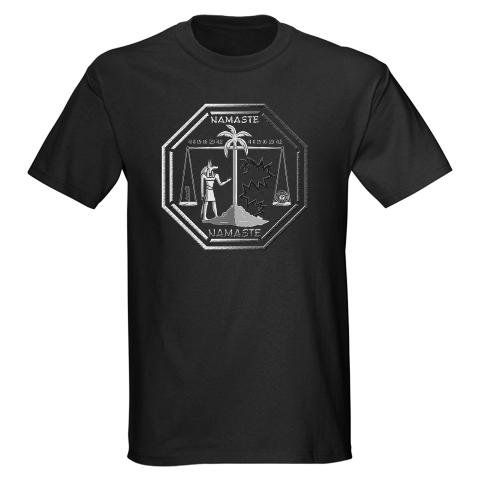 Smoke Monster and Anubis Losttv Dark T-Shirt by CafePress