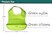 MadisonRose Silicone Baby Bibs, Comfort-Fit Fabric Neck, Rolls Up for Storage, Blue/Green