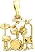 14K Yellow Gold Drum Set Charm