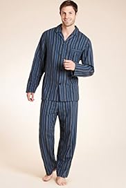 Pure Cotton Revere Collar Striped Pyjamas