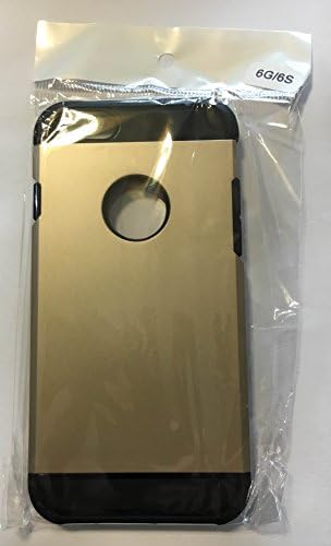 iPhone 6/6S Shock Dispersion Technology Cell Phone Case - Ultra Slim, Tough, Non Slip, Perfect Fit, Rugged Spider Web Design (Gold)