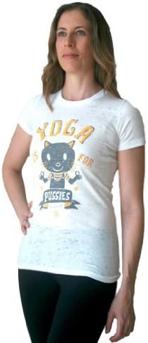 Spacecat Women's Yoga Is for Pussie Tee-White-Large