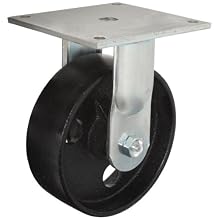 E.R. Wagner Plate Caster, Rigid, Cast Iron Wheel