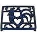 7 Square Blue Rooster Cast Iron Trivet