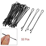 Lady Hair Barrette Bar Clips DIY Hairstyle Bobby Pin Black 32 Pcs