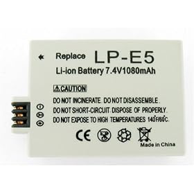 MicroStore battery for Canon 450D Rebel Xsi LP-E5 LP E5 LPE5