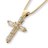 Search : 14K Yellow Gold Diamond Cross Pendant