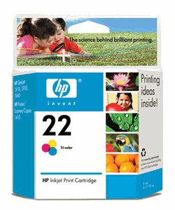 HP 22 Tri-Color Ink Cartridge in Retail Packaging (C9352AN#140)
