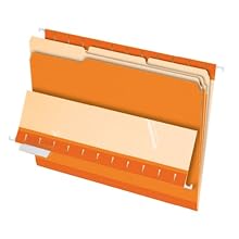 Pendaflex 435013ORA Pendaflex Interior File Folders, 1/3 Cut, Top Tab, Legal, Orange, 100/Box