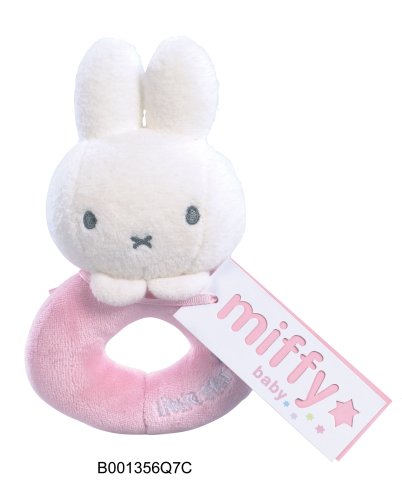 Childrens Toyshop  Third Party New : Miffy Loop Rattle Pink Plush