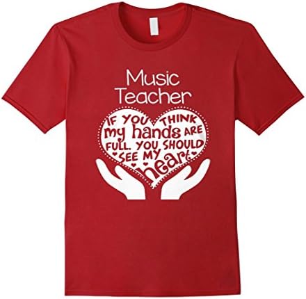 Men's Music Teacher T-shirt - Full Heart 3XL Cranberry