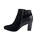 Reneeze PONY-01 Women's Stacked Chunky Heels Buckle Zipper Strappy Ankle Booties