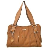 Real Leather Vintage Look Tote Shoulder Bag with Pleated Design (Brown, Tan, Black or Red)