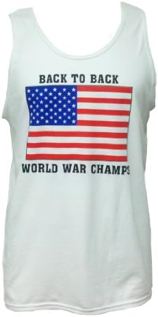 USA Back To Back World War Champs Mens Tank (Medium, White)