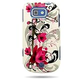 Hard Snap-on Shield With RED FLOWERS ON WHITE Design Faceplate Cover Sleeve ....