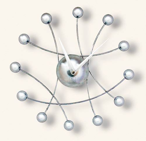 Designer Orbit Silver Balls Modern Art Wall Clock