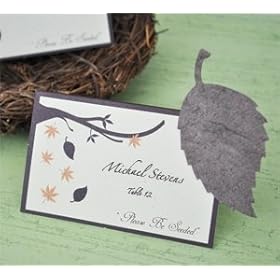  Please Be Seeded Leaf Plantable Seed Place Cards (set of 12) - Baby Shower Gifts & Wedding Favors