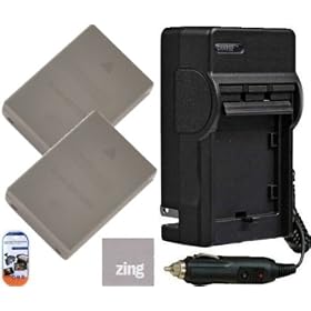 Olympus OM-D E-M5 Digital SLR Camera Battery And Charger Kit - Includes Qty 2 BLN-1 Replacement Batteries + Rapid AC/DC Charger + LCD Screen Protectors + Micro Fiber Cleaning Cloth