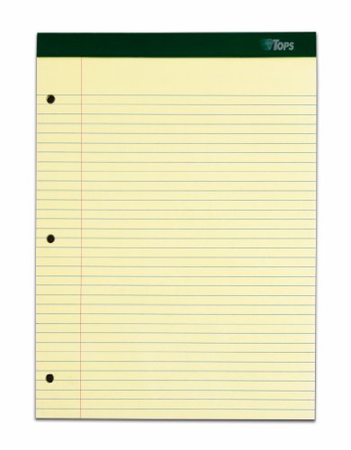 TOPS Double Docket Writing Pad, College Rule, Letter Size, Canary, 100 Sheets per Pad (63383)