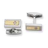 Titanium with 18kt Gold Filled Accent and Diamond Cuff Links