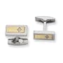 Chisel Titanium with 18kt Gold Filled Accent and Diamond Cuff Links